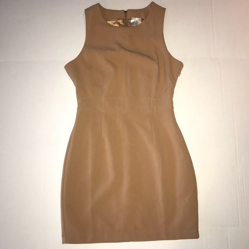 Camel Nude Forever 21 Sheath Dress Lined Small